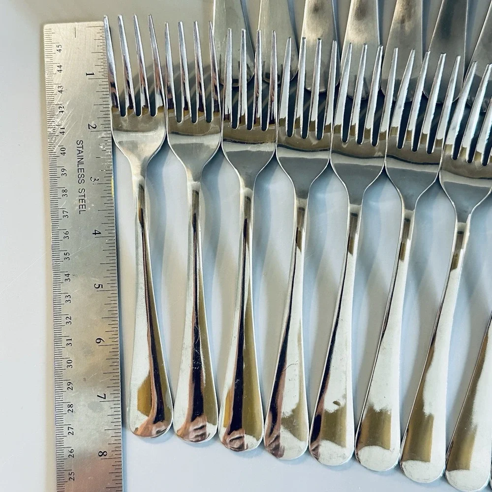 25 Stainless Forks Flatware Fork Lot SIMPLE SOLID Mixed Mismatched Vtg EXCELLENT